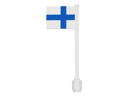 Flag on Flagpole, Straight with Finland Pattern (Stickers)