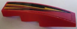 Slope, Curved 4 x 1 with Curved Flames Pattern, Model Right (Sticker) - Set 8898