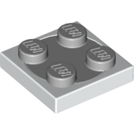 Lego Turntable 2 x 2 Plate, Light Bluish Gray Top [Complete Assembly] / White