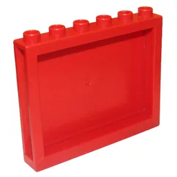 Duplo Panel 1 x 6 x 4, Slide Holder / Red