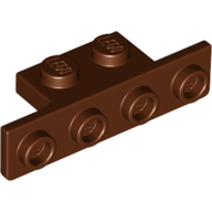 Lego Bracket 1 x 2 - 1 x 4 [Rounded Corners at Bottom, Square Corners at Top] / Reddish Brown