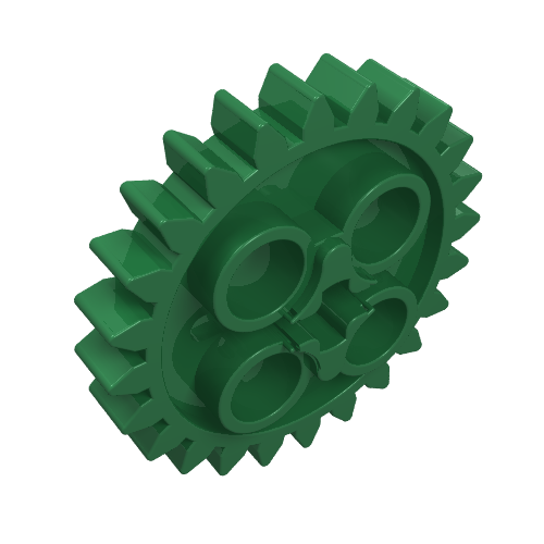 Lego Technic Gear 24 Tooth [New Style with Single Axle Hole] / Green