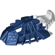 Lego Large Figure Foot, Toa Inika Elliptical with Marbled White Pattern / Dark Blue
