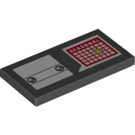 Tile 2 x 4 with Brickheadz Seasonal Calendar Print / Black