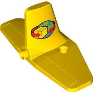 Duplo Airplane Cargo Tail with Box and Arrows and Globe Print / Yellow