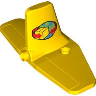Lego Duplo Airplane Cargo Tail with Box and Arrows and Globe Print / Yellow