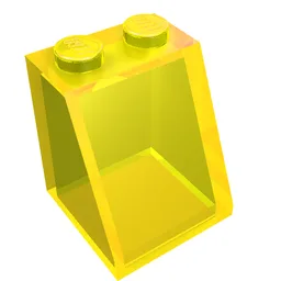 Brick Sloped 65° 2 x 2 x 2 Smooth without Bottom Tube / Trans-Yellow