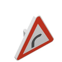 Road Sign Clip-on 2.2 x 2.667 Triangular with Bend Print / White