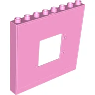 Duplo Building Wall 1 x 8 x 6 with Window Opening / Bright Pink