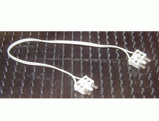 Lego Electric, Wire 12V / 4.5V with 2 Leads, 28 Studs (22cm) Long with 2 Light Gray Electric, Connector, 2-Way Male Squared Narrow Long with Center Post