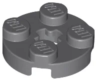 Plate, Round 2 x 2 with Axle Hole / Dark Bluish Gray