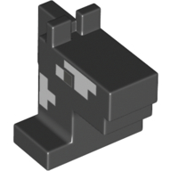 Lego Animal Body Part, Horse Head 1 x 2 with White Spots Print / Black