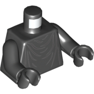 Lego Torso Imperial Robe with Gray Creases Print (Shadow Guard), Black Arms and Hands / Black
