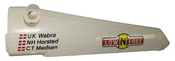 Technic, Panel Fairing # 5 Long Smooth, Side A with 'UK Wabra', 'NH Horsted', 'CT Madsen' and 'lowNfast' Pattern (Sticker) - Set 42039