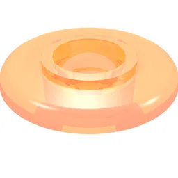Clikits Bead, Ring Thin Large with Hole and High Connector / Trans-Flame Yellowish Orange