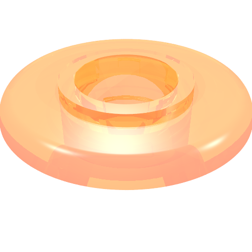 Lego Clikits Bead, Ring Thin Large with Hole and High Connector / Trans-Flame Yellowish Orange