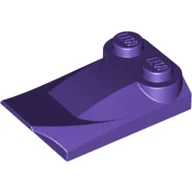 Brick Wedged, Curved 2 x 3 x 2/3 Two Studs, Wing End / Dark Purple