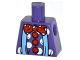 Lego Torso Clown Outfit with Medium Blue Suspenders, Red Pom-Poms and Bow Tie, White Polka Dots Pattern