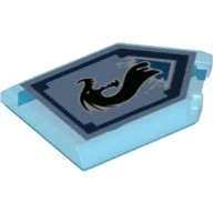Tile Special 2 x 3 Pentagonal with Nexo Power Shield Print - Sea Dragon / Trans-Dark Blue