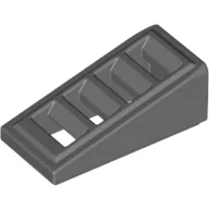 Brick Sloped 18° 2 x 1 x 2/3 with 4 Slots / Grate / Dark Bluish Gray