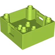 Duplo Container Box 4 x 4 with Studs on Corners / Lime
