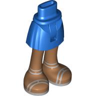 Lego Minidoll Hips and Short Skirt with Medium Nougat Legs, Silver Sandals print / Blue