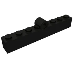 Hinge Brick 1 x 8 Complete Assembly / Black