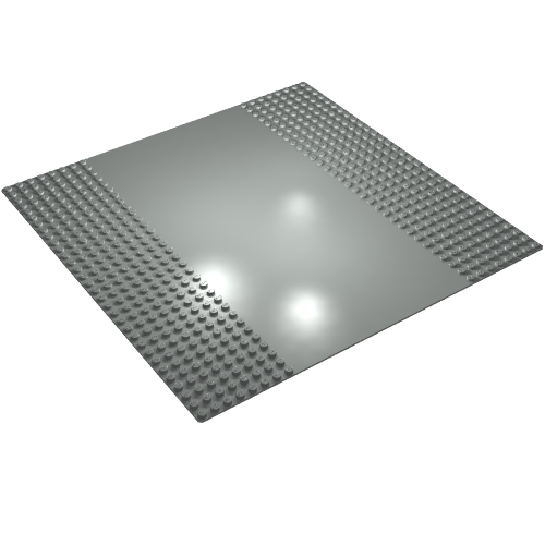 Lego Baseplate 32 x 32 with 8-Stud Straight with Road and Crosswalk Print / Light Gray