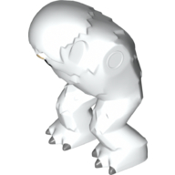 Lego Creature Body Part, Wampa Body with Face, Dark Tan Nose Print / White