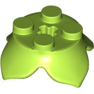 Lego Plant, Leaves, Round 2 x 2 x 2/3 with + Axle Hole and 4 Leaf Extensions / Lime