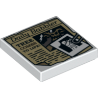 Lego Tile 2 x 2 with Paper Clip, Minifigure Image and Daily Babbler 'TREE COMES TO LIFE' Newspaper Article Print