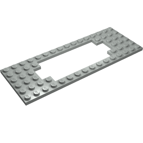 Lego Plate Special 6 x 16 with Motor Opening Wide / Light Gray
