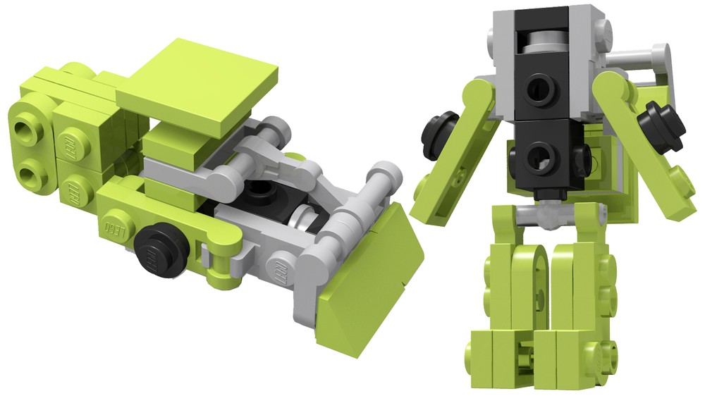 Lego Transformer G1 Mini Constructions Scrapper Instruction Mini Mecha Tutorial