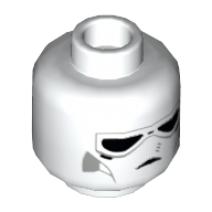 Lego Minifig Head V-wing Pilot, Full Face Mask and Goggles Print [Hollow Stud] / White