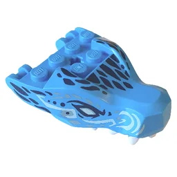 Creature Body Part, Dragon Head Upper Jaw with Light Aqua Markings and Dark Blue Eyes Print / Dark Azure