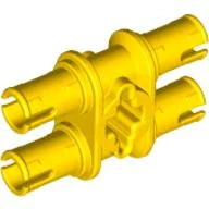 Technic Pin Double with Axle Hole / Yellow