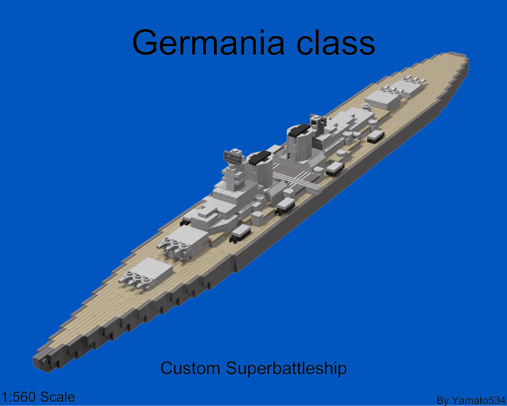 Lego 1:560 Scale Germania Class Superbattleship(fictional)