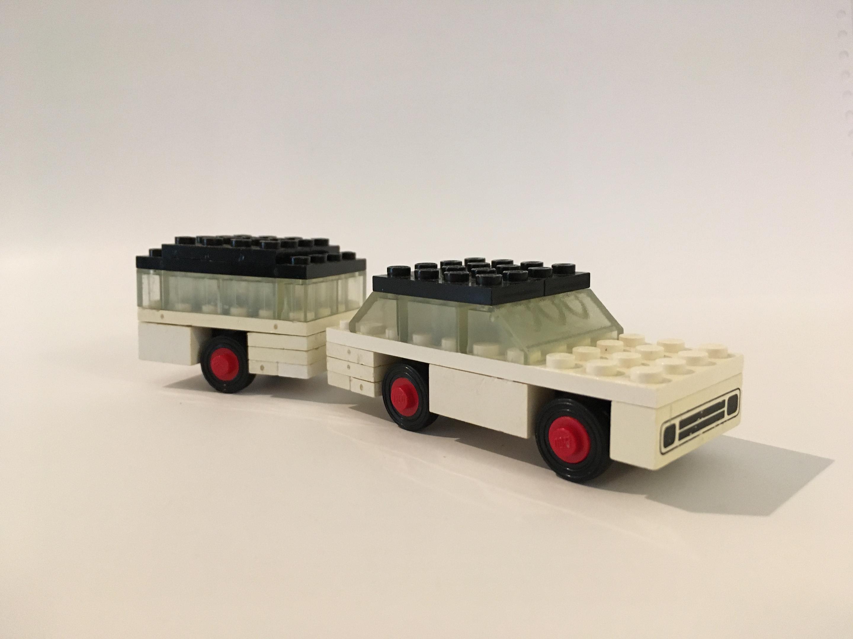 Lego White Car and Camper