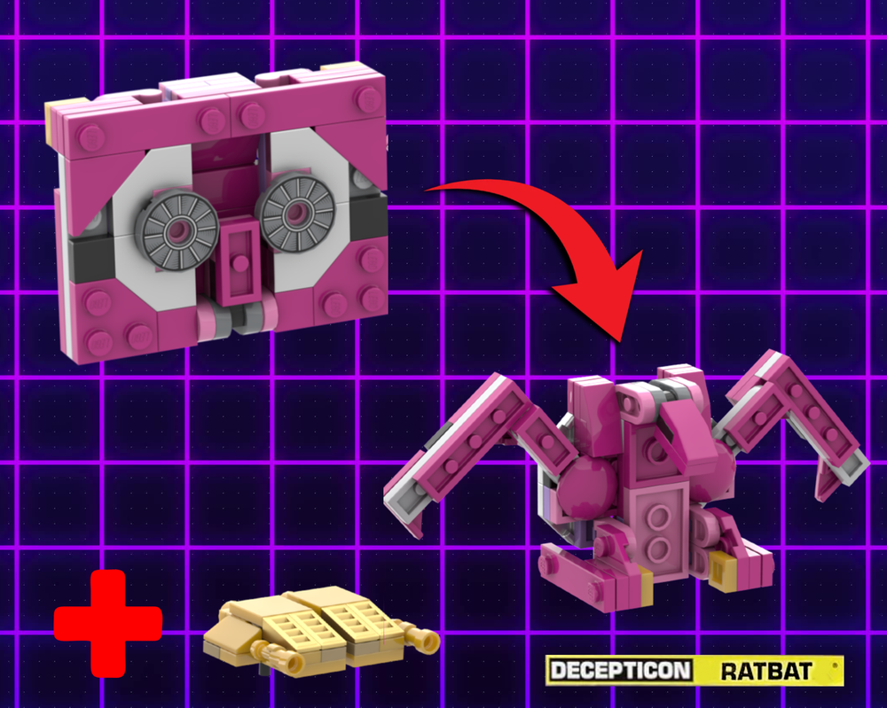 Lego Transformers Soundwave 10358 Tape Ratbat MOC