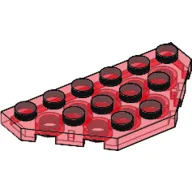 Wedge Plate 3 x 6 Cut Corners / Trans-Red