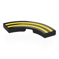 Tile 3 x 3 Curved, Macaroni with Yellow Lines Print