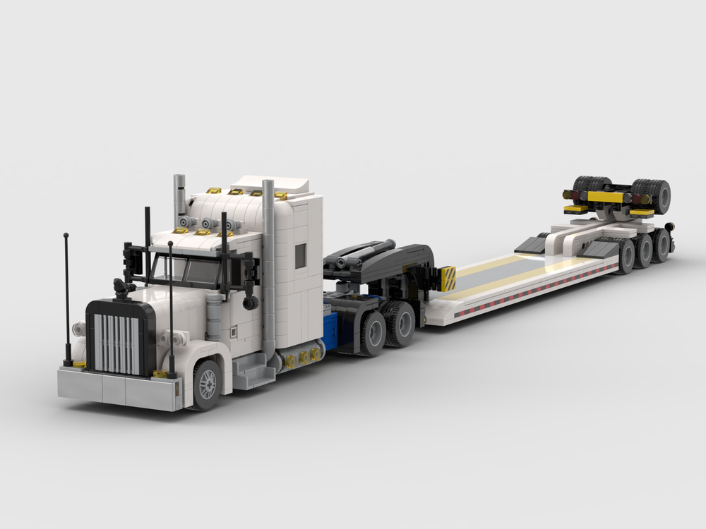 Lego American Truck with lowboy trailer
