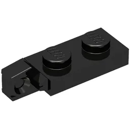 Hinge Plate 1 x 2 Locking with 1 Finger On End, without Groove / Black