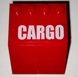 Stickered Assembly 5 x 4 x 1 2/3 with White 'CARGO' on Transparent Background Pattern (Sticker) - Set 4512