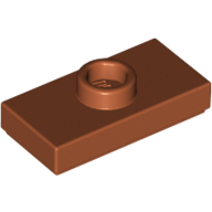 Lego Plate Special 1 x 2 with 1 Stud with Groove (Jumper) / Dark Orange
