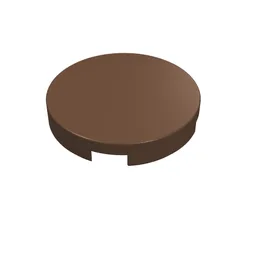 Tile Round 2 x 2 with Bottom Cross / Brown