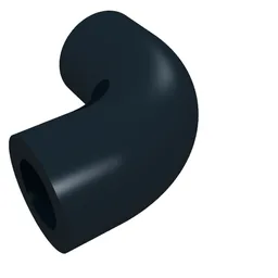 Brick Round 1 x 1 diameter Tube with 90 Degree Elbow (2 x 2 x 1) and Axle Holes (Crossholes) at each end / Black