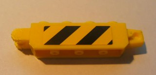 Lego Hinge Brick 1 x 4 Locking with Black and Yellow Danger Stripes Pattern on Both Sides (Stickers) - Set 7633