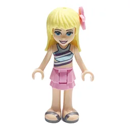 Stephanie - Sand Green Top, Bright Pink Skirt