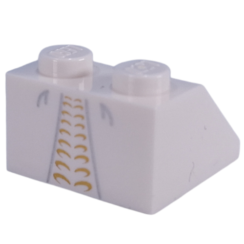 Lego Brick Sloped 45° 2 x 2 with Wedding Dress Print / White